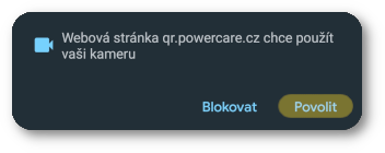 Dotaz pro povolení kamery.