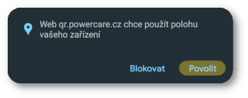 Dotaz na oprávnění k poloze zařízení.